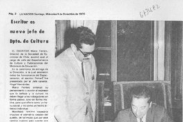 Escritor es nuevo jefe de Dpto. de Cultura. Escritor es nuevo jefe de Dpto. de Cultura.