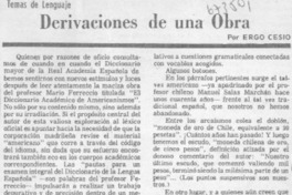 Derivaciones de una obra