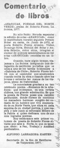 Añañucas, poemas del norte verde : [comentario]