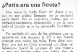 París era una fiesta? París era una fiesta?
