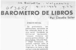 Barómetro de libros Barómetro de libros