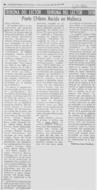 Poeta chileno nacido en Mallorca