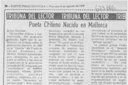 Poeta chileno nacido en Mallorca
