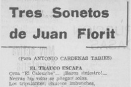 Tres sonetos de Juan Florit Tres sonetos de Juan Florit