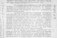 Génesis histórica del proceso político chileno. Génesis histórica del proceso político chileno.