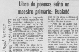 Libro de poemas editó un maestro primario: Hualañé. Libro de poemas editó un maestro primario: Hualañé.