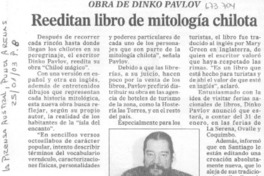 Reeditan libro de mitología chilota. Reeditan libro de mitología chilota.