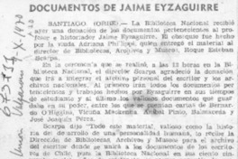 Documentos de Jaime Eyzaguirre. Documentos de Jaime Eyzaguirre.