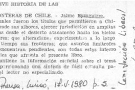 Breve historia de las fronteras de Chile. Breve historia de las fronteras de Chile.
