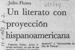 Un Literato con proyección hispanoamericana. Un Literato con proyección hispanoamericana.