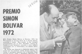 Premio Simón Bolívar 1972 Premio Simón Bolívar 1972