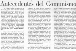 Antecedentes del comunismo. Antecedentes del comunismo.