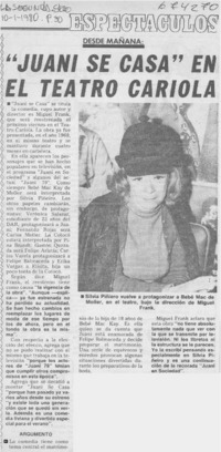 "Juani se casa" en el Teatro Cariola.