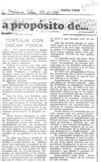 Tertulia con Oscar Fonck