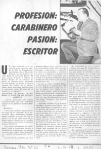 Profesión, carabinero, pasión, escritor. Profesión, carabinero, pasión, escritor.