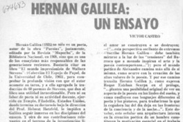 Hernán galilea, un ensayo