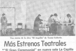 Más estrenos teatrales. Más estrenos teatrales.