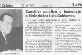 Canciller asistirá a homenaje a historiador Luis Galdames. Canciller asistirá a homenaje a historiador Luis Galdames.
