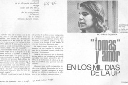 "Tomas" y amor en los mil días de la UP "Tomas" y amor en los mil días de la UP
