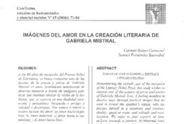 Imágenes del amor en la creación literaria de Gabriela Mistral Imágenes del amor en la creación literaria de Gabriela Mistral