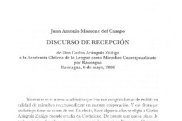 Discurso de recepción Discurso de recepción