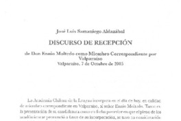 Discurso de recepción Discurso de recepción