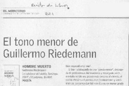 El tono menor de Guillermo Riedemann