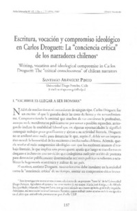 Escritura, vocación y compromiso ideológico en Carlos Droguett: La "conciencia crítica" de los narradores chilenos
