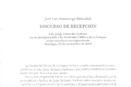 Discurso de recepción Discurso de recepción