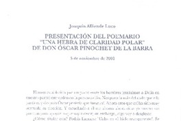 Presentación del poemario Una hebra de claridad polar