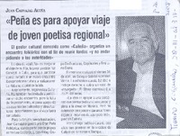 "Peña es para apoyar viaje de joven poetisa regional"