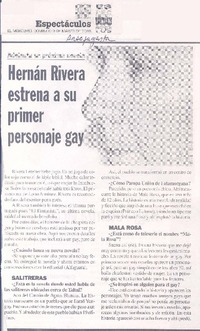 Hernán Rivera estrena a su primer personaje gay (entrevista)