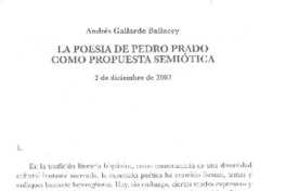 La poesía de Pedro Prado como propuesta semiótica