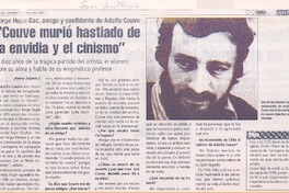 "Couve murió hastiado de la envidia y el cinismo" (entrevista)