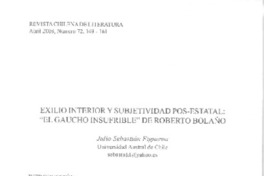 Exilio interior y subjetividad pos-estatal Exilio interior y subjetividad pos-estatal