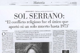 El conflicto religioso fue el único que no aportó ni un solo muerto hasta 1973 (entrevista)