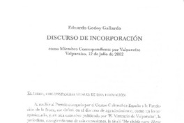 Discurso de incorporación Discurso de incorporación