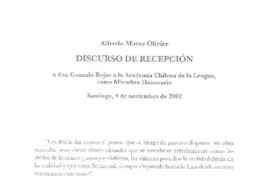Discurso de recepción Discurso de recepción