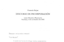 Discurso de incorporación