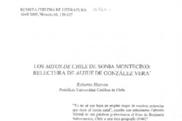Los mitos de Chile de Sonia Montecino: relectura de Alhué de González Vera Los mitos de Chile de Sonia Montecino: relectura de Alhué de González Vera