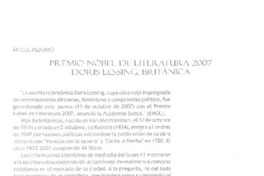 Premio Nobel de Literatura 2007 Doris Lessing, británica