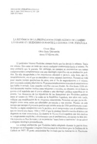 La retórica de la propaganda como agente de cambio literario en Huidobro durante la Guerra Civil Española