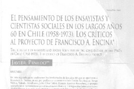 El pensamiento de los ensayistas y cuentistas sociales en los largos años 60 en Chile El pensamiento de los ensayistas y cuentistas sociales en los largos años 60 en Chile