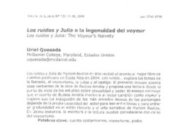 Los ruidos y Julia o la ingenuidad del voyeur
