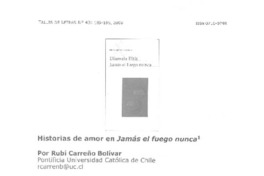 Historias de amor en Jamás el fuego nunca Historias de amor en Jamás el fuego nunca
