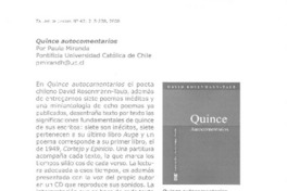Quince autocomentarios Quince autocomentarios