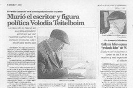 Murió el escritor y figura política Volodia Teitelboim Murió el escritor y figura política Volodia Teitelboim