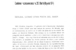 Neruda, último gran poeta del amor