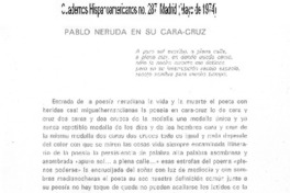 Pablo Neruda en su cara-cruz Pablo Neruda en su cara-cruz