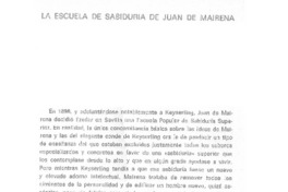 La escuela de sabiduría de Juan de Mairena